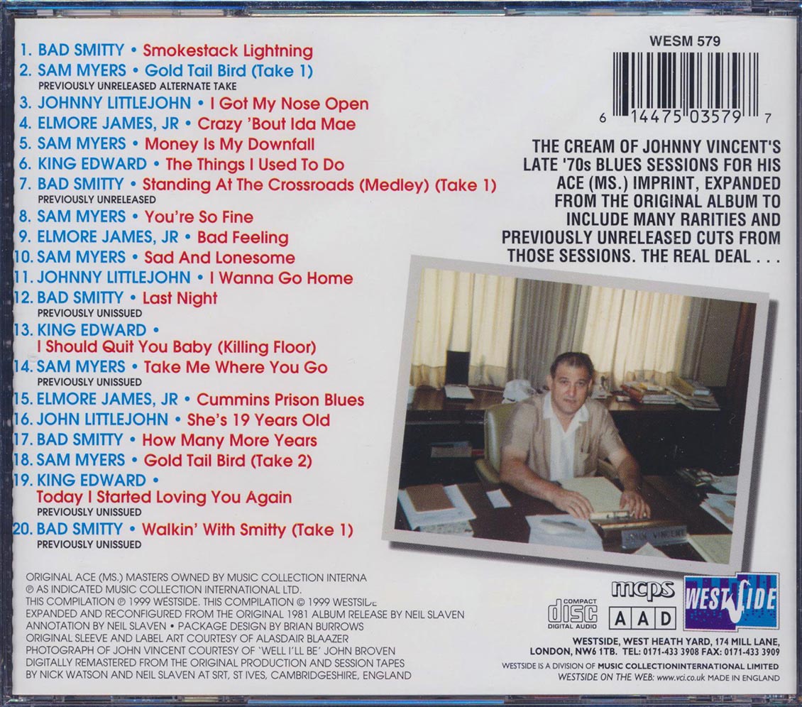 Elmore James, Bad Smitty, Sam Myers, Etc. - John Vincent Presents Genuine Mississippi Blues Plus: The Ace (Ms.) Blues Masters Volume 4