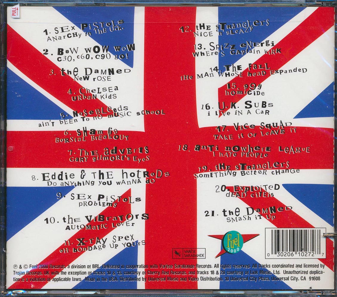 Sex Pistols, UK Subs, The Damned, Etc. - Anarchy, Angst And Bollocks: The UK Punk Anthology (marked/ltd stock)