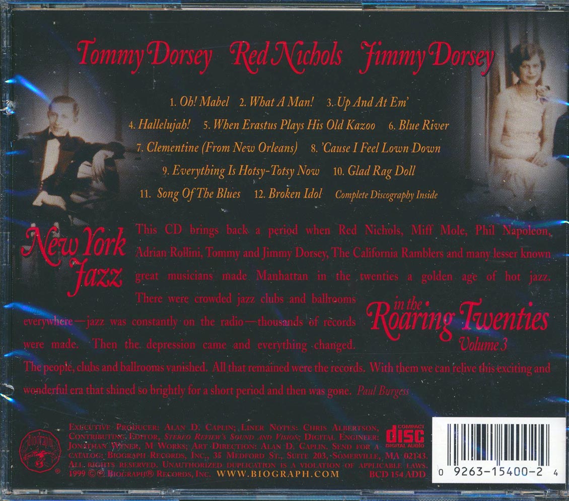 Tommy Dorsey, Red Nichols, Jimmy Dorsey - New York Jazz In The Roaring Twenties Volume 3