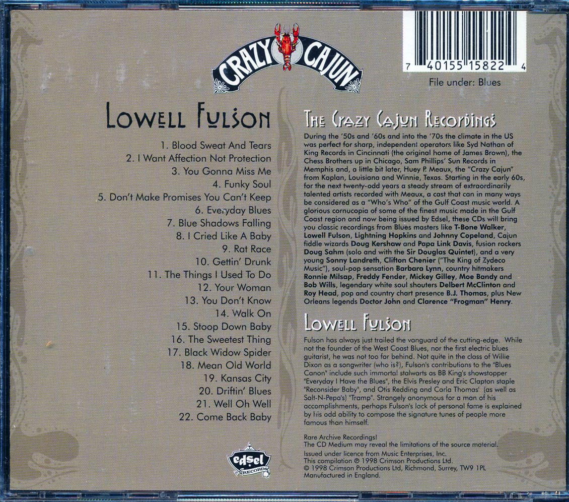 Lowell Fulson - Crazy Cajun Recordings (22 tracks)
