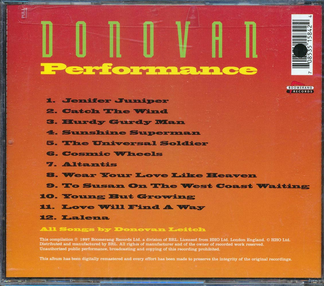 Donovan - Performance (marked/ltd stock)
