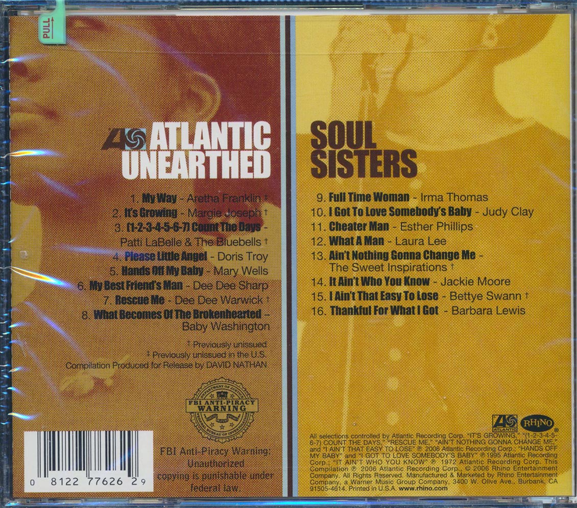Irma Thomas, Esther Phillips, Dee Dee Sharp, Aretha Franklin, Etc. - Atlantic Unearthed: Soul Sisters