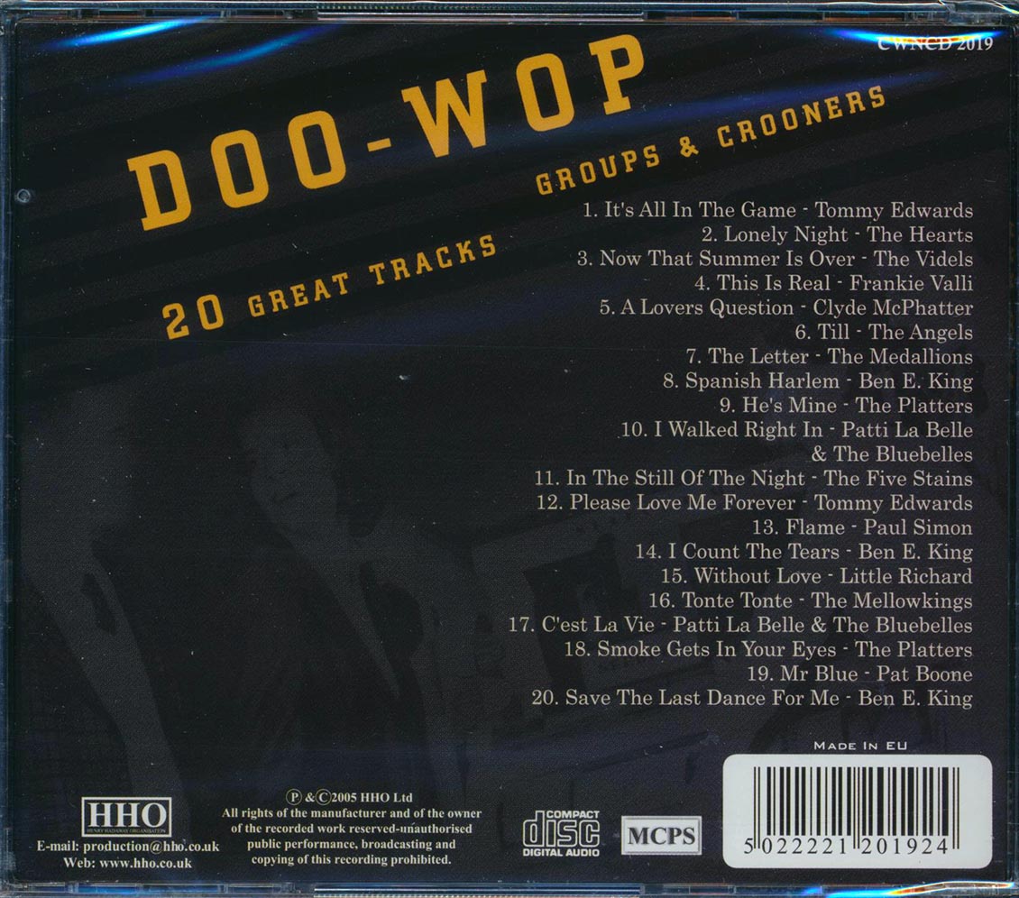 Ben E King, Pat Boone, The Platters, Frankie Valli, Etc. - Doo Wop Groups & Crooners: 20 Great Tracks
