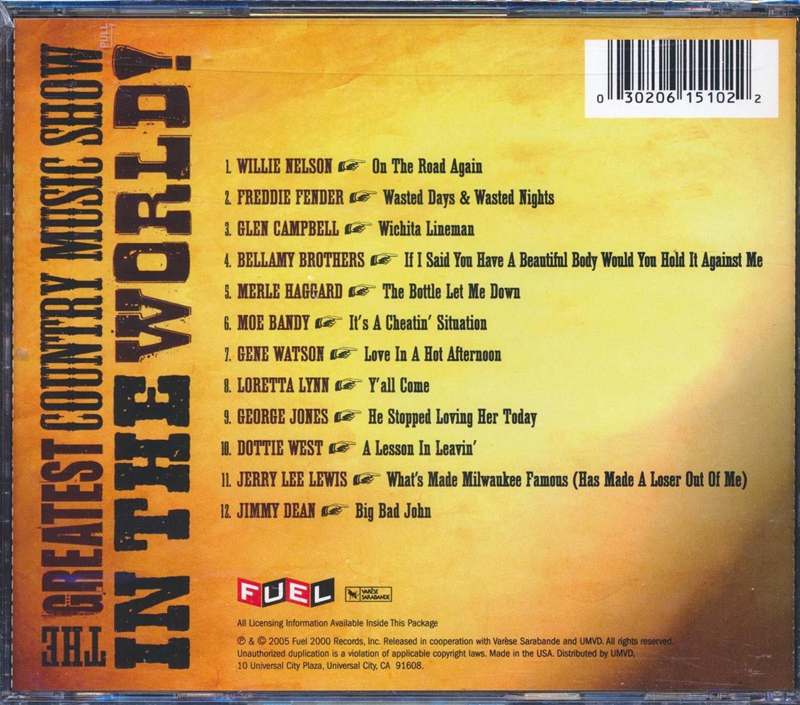 Willie Nelson, Freddie Fender, Glen Campbell, Jimmy Dean, Etc. - The Greatest Country Music Show In The World!