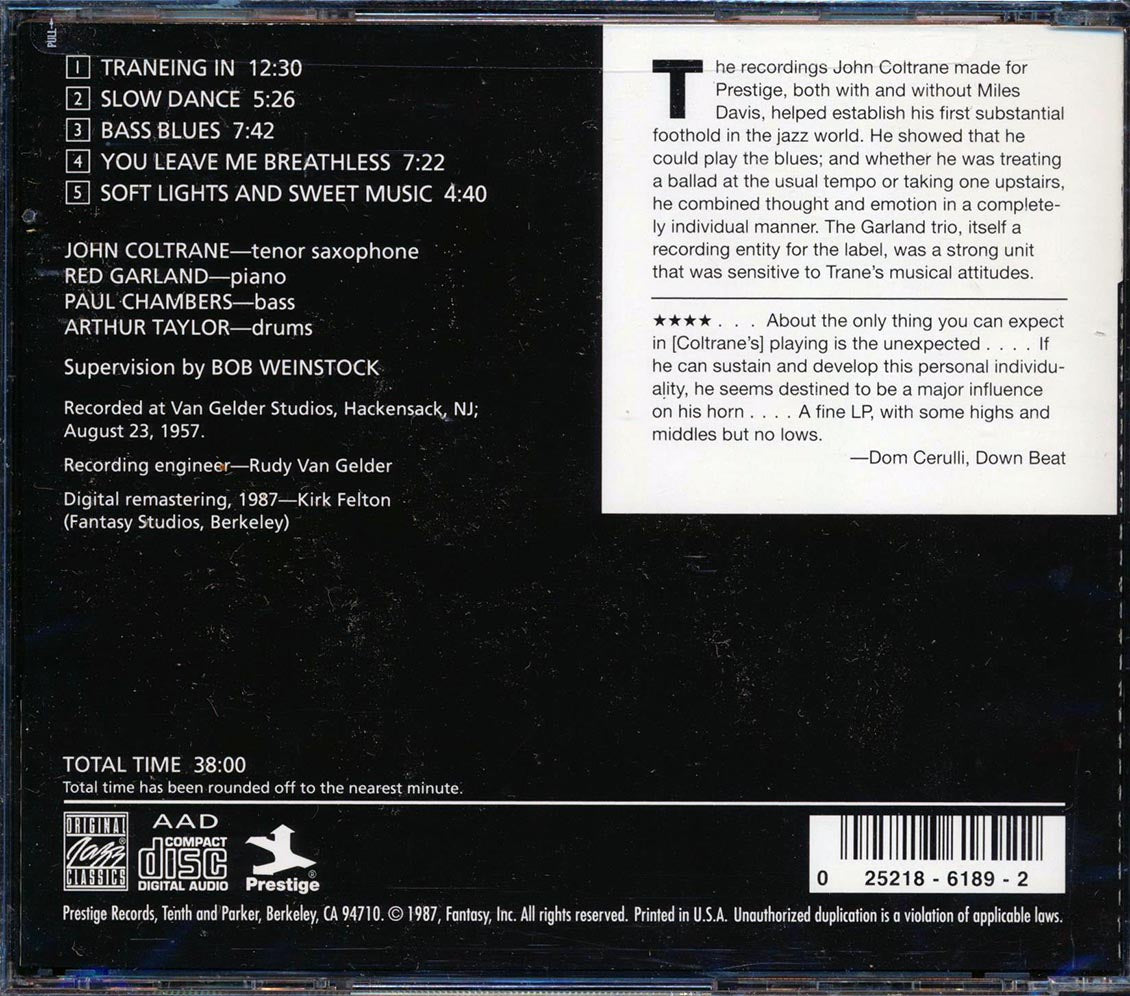 John Coltrane, Red Garland Trio - Traneing In