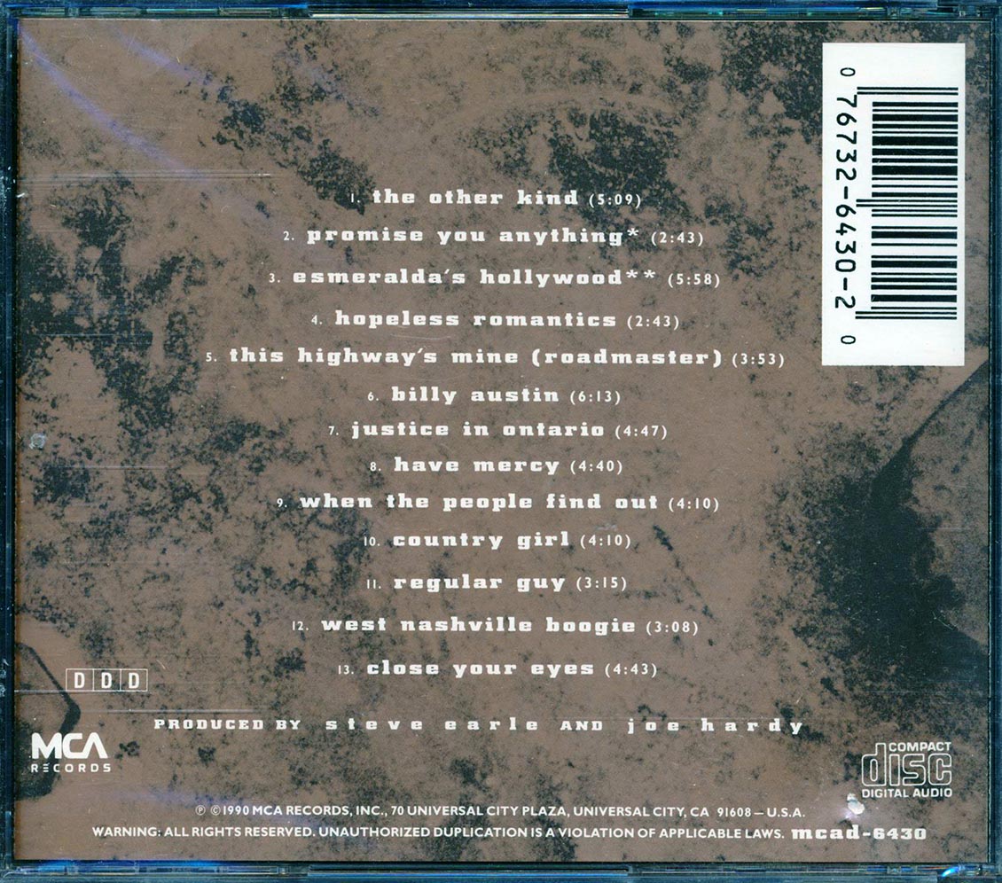 Steve Earle & The Dukes - The Hard Way (marked/ltd stock)