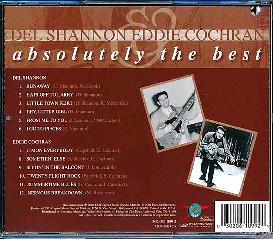 Del Shannon, Eddie Cochran - Absolutely The Best (marked/ltd stock)
