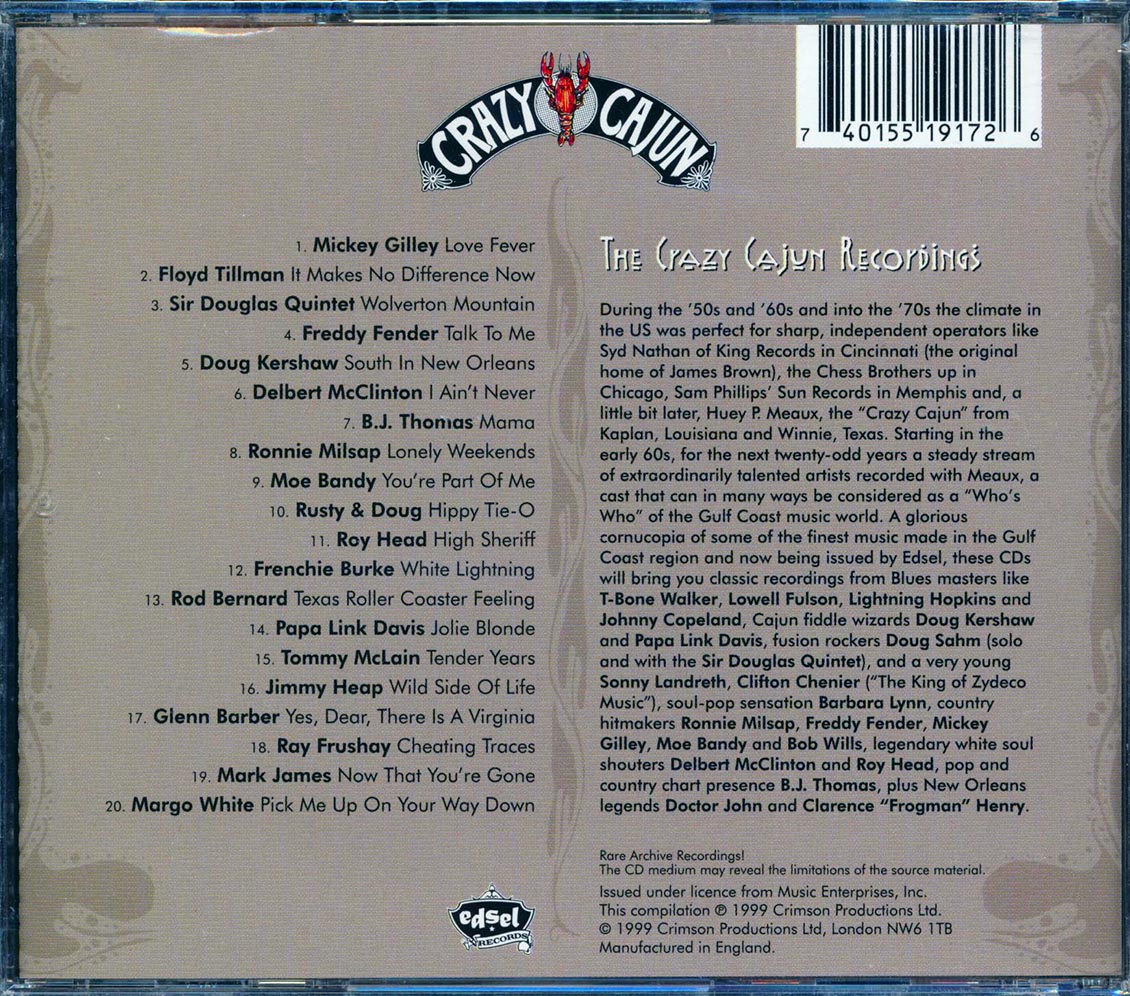 Freddy Fender, Ronnie Milsap, Floyd Tillman, Etc. - Choice Appetizers: The Crazy Cajun Country Sampler (20 tracks)