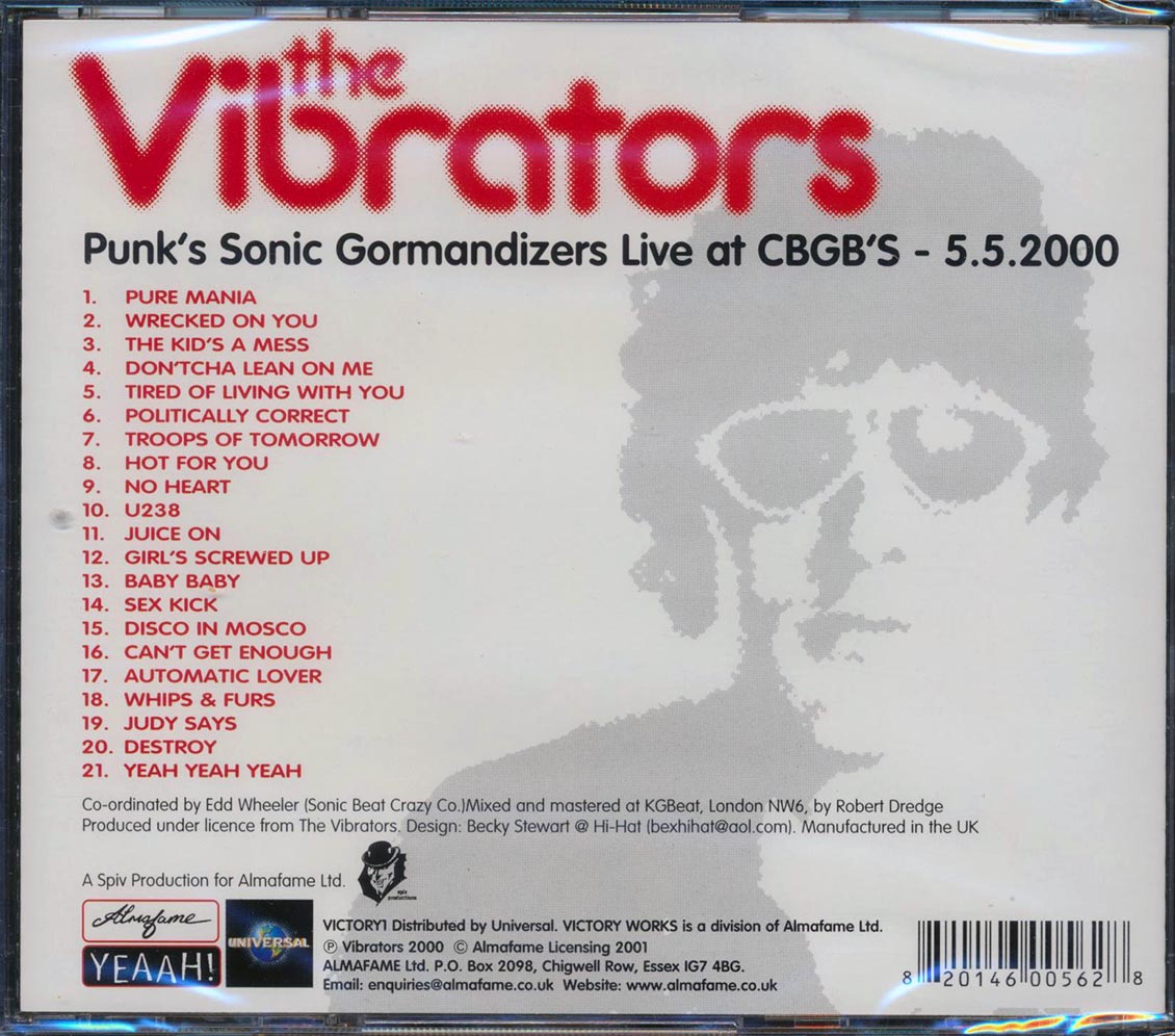The Vibrators - Punk's Sonic Gormandizers Live At CBGB's 5.5.2000 (21 tracks)