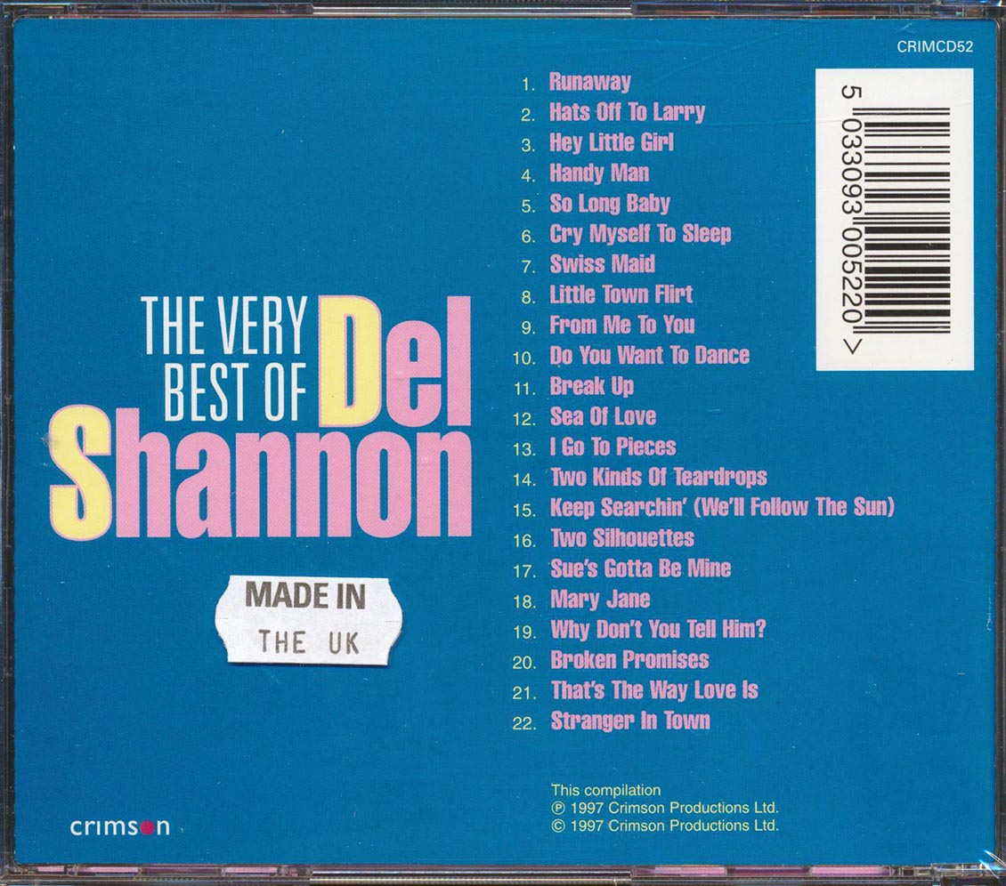 Del Shannon - The Very Best Of Del Shannon (22 tracks)