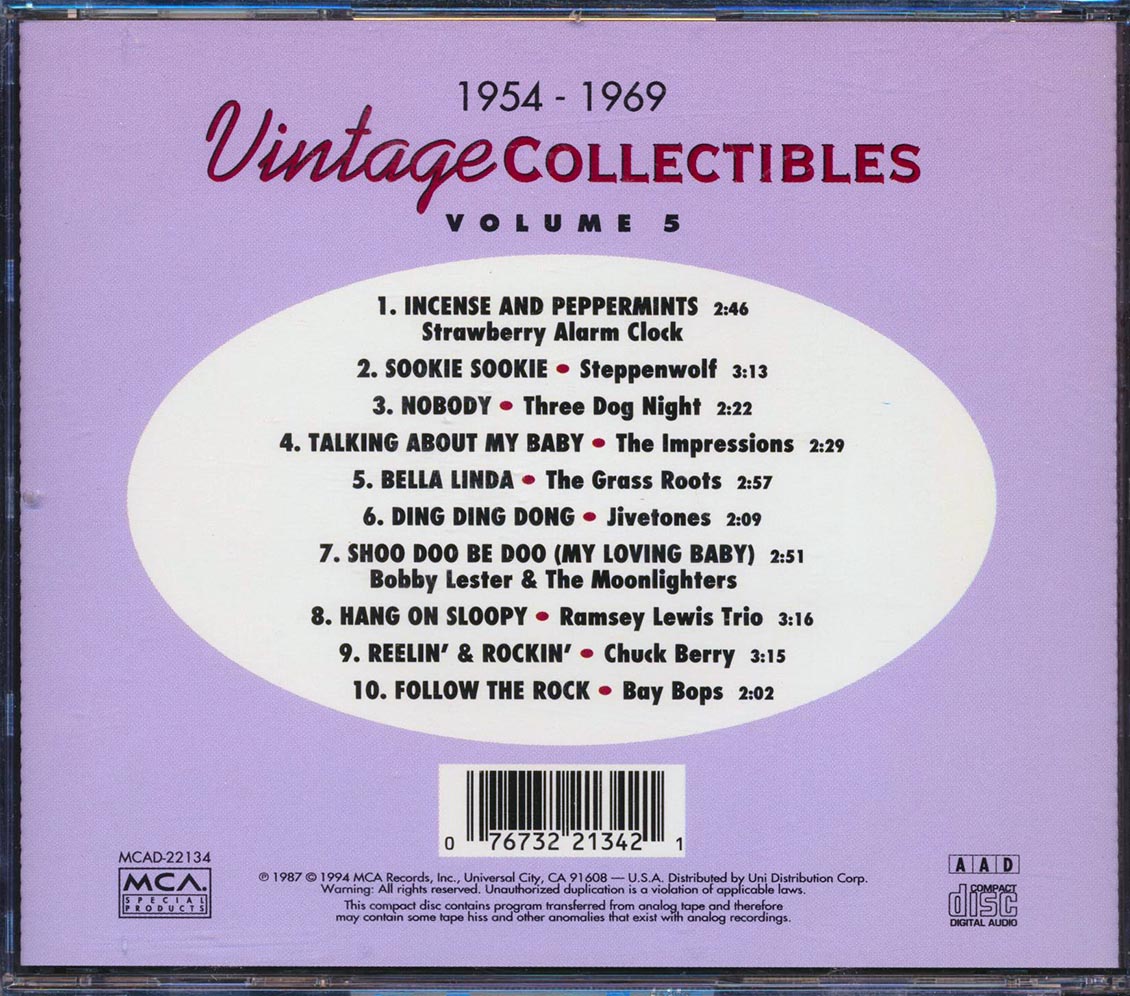 Three Dog Night, Steppenwolf, Impressions, Jivetones, Etc. - Vintage Collectibles 1954-1969 Volume 5