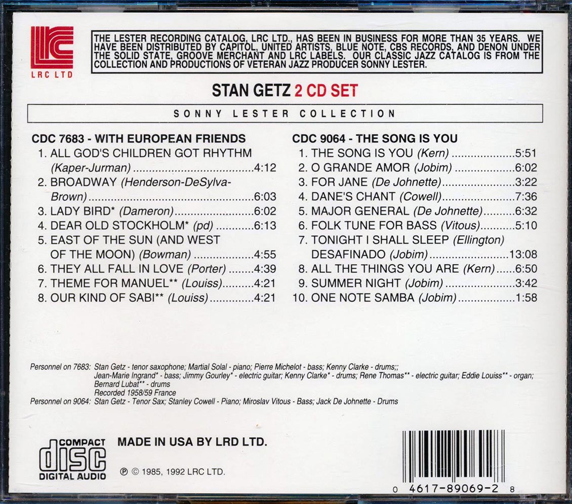 Stan Getz - With European Friends + The Song Is You (2xCD)
