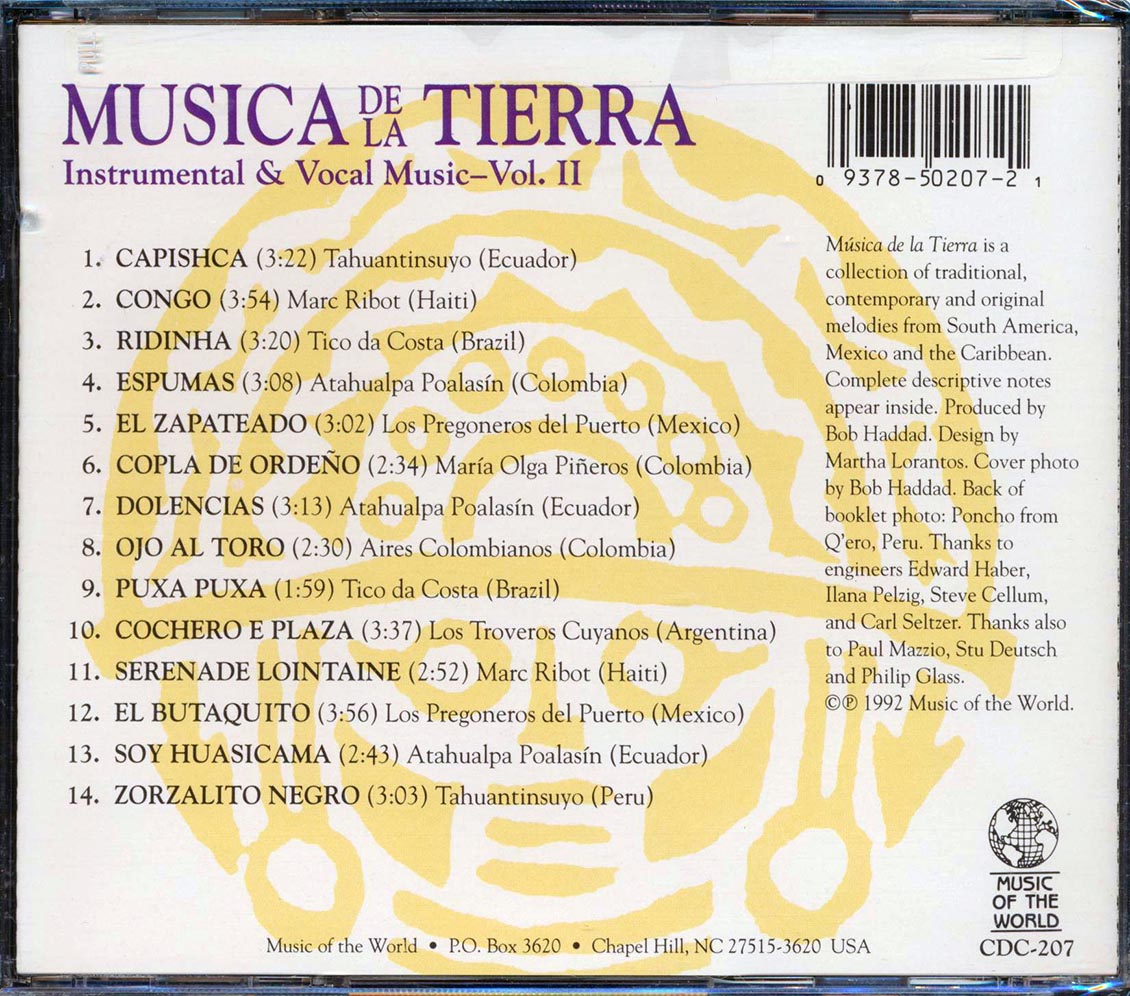 Tahuantinsuyo, Marc Ribot, Tico Da Costa, Etc. - Musica De La Tierra: Instrumental & Vocal Music Volume 2