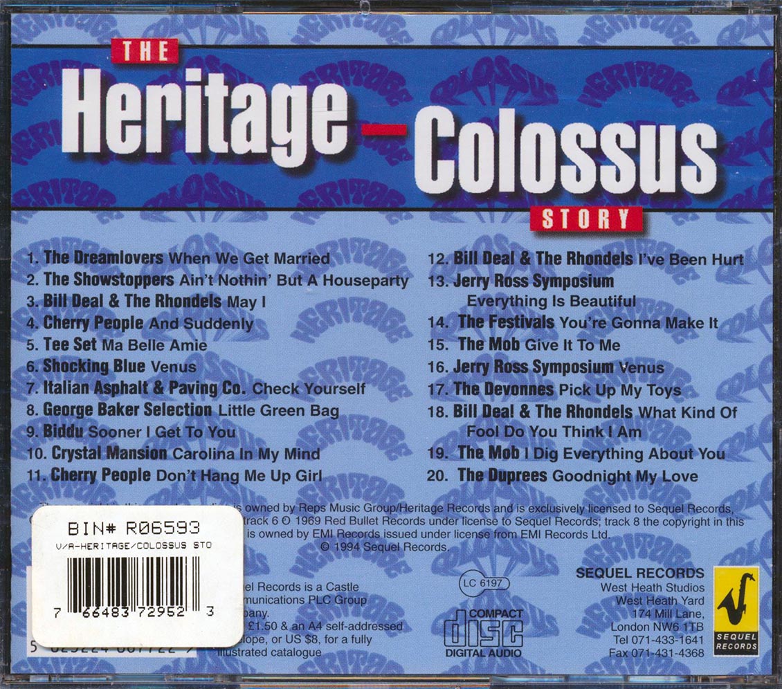 Shocking Blue, Bill Deal & The Rhondels, The Dreamlovers, Cherry People, Etc. - The Heritage And Colossus Story