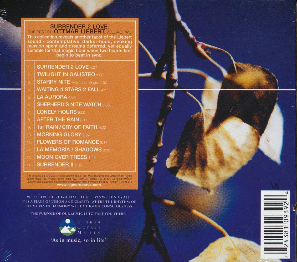 Ottmar Liebert - Surrender 2 Love: The Best Of Ottmar Liebert Volume 2 (marked/ltd stock)