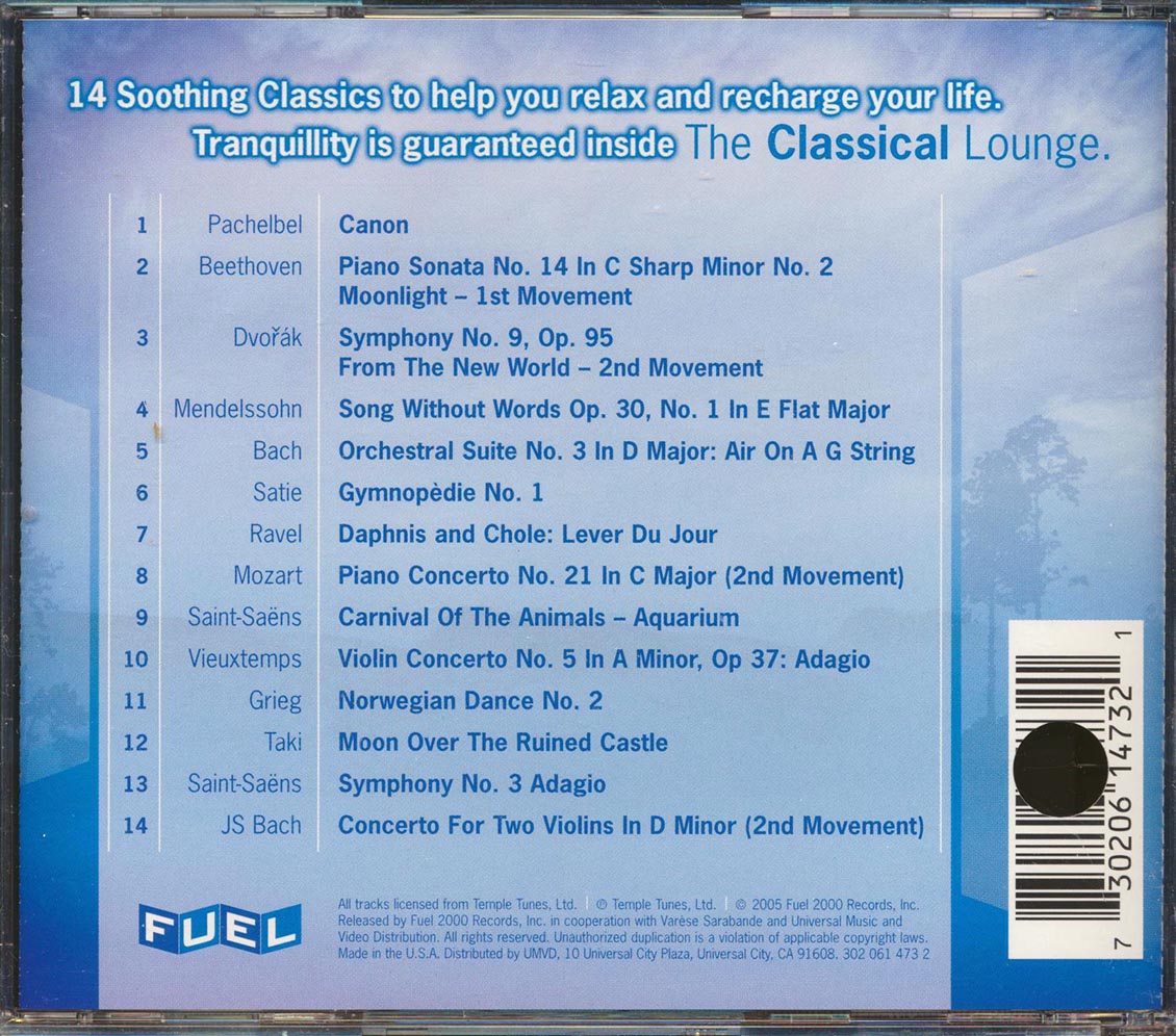 Mozart, Bach, Beethoven, Etc. - The Classical Lounge: 1 Hour Of Relaxing Popular Classics (marked/ltd stock)