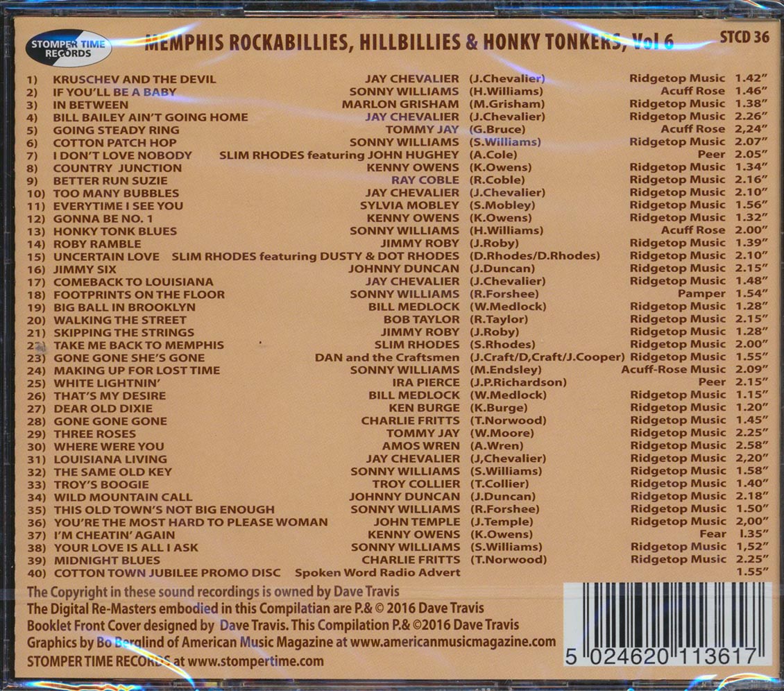 Various - Memphis Rockabillies, Hillbillies & Honky Tonkers Volume 6 (incl. large booklet)