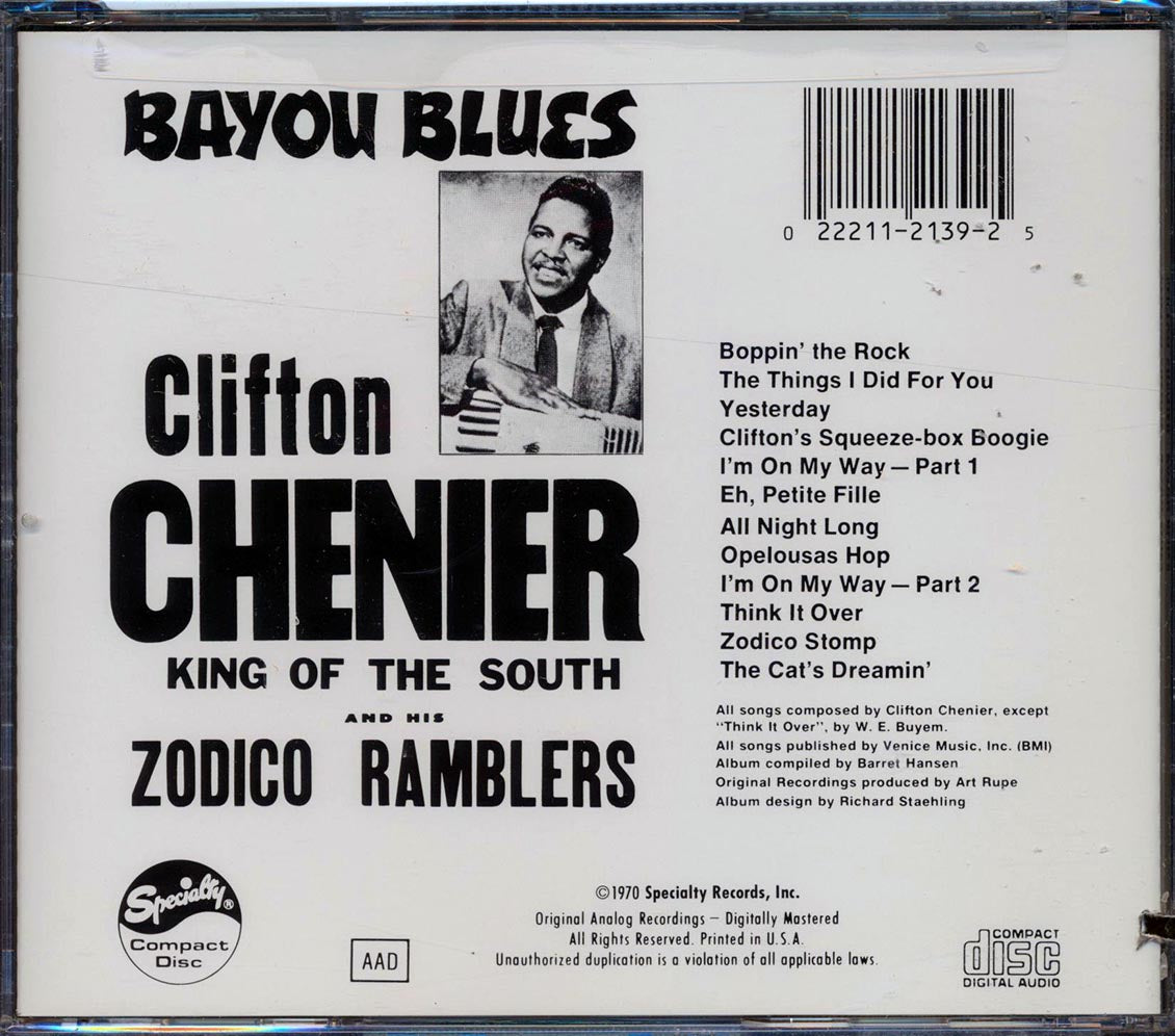 Clifton Chenier - Bayou Blues (marked/ltd stock)