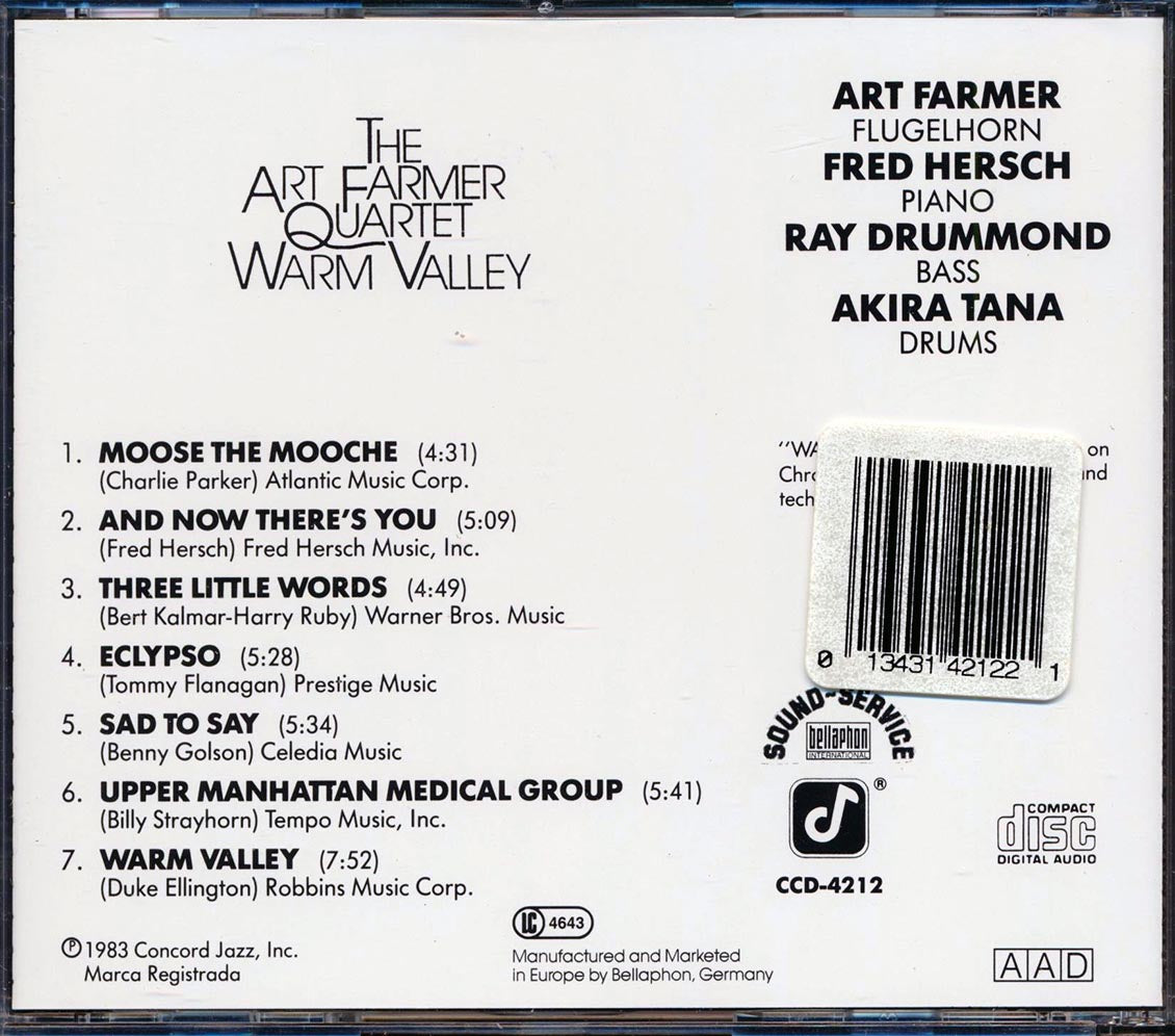 The Art Farmer Quartet - Warm Valley