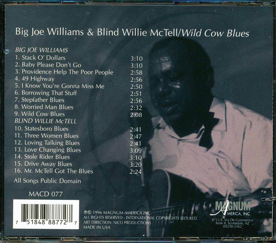 Big Joe Williams, Blind Willie McTell - Wild Cow Blues (marked/ltd stock)