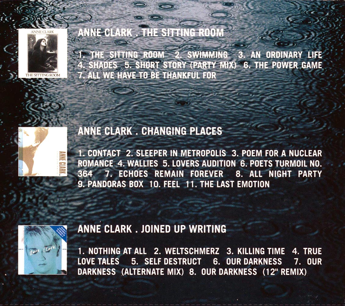 Anne Clark - The Last Emotion (The Sitting Room + Changing Places + Joined Up Writing) (26 tracks) (3xCD)
