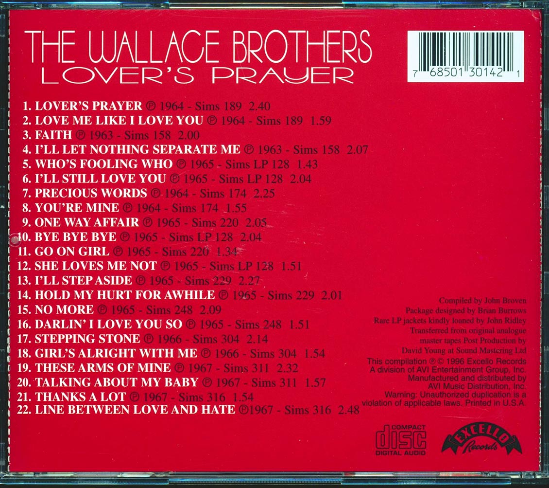 The Wallace Brothers - Lover's Prauer: Their Complete Sims Recordings (incl. large booklet)