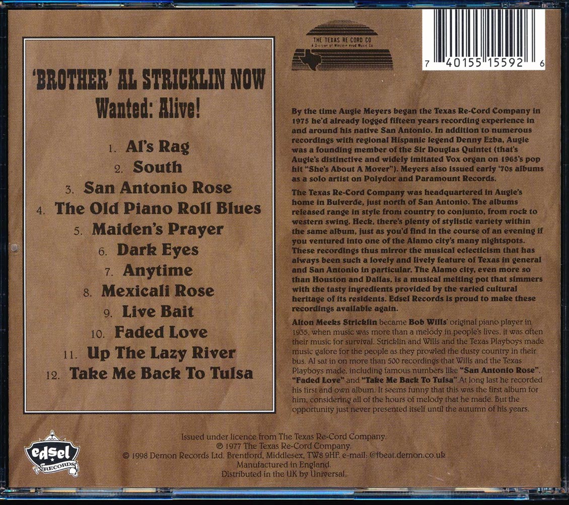 Al Stricklin - Brother Al Stricklin - Now: Wanted Alive