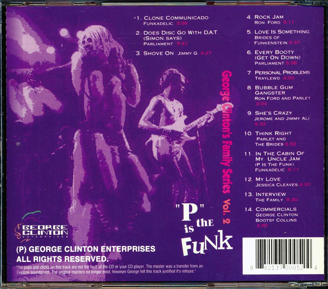 Funkadelic (Parliament), The Brides, Bootsy Collins - P Is The Funk: George Clinton's Family Series Volume 2