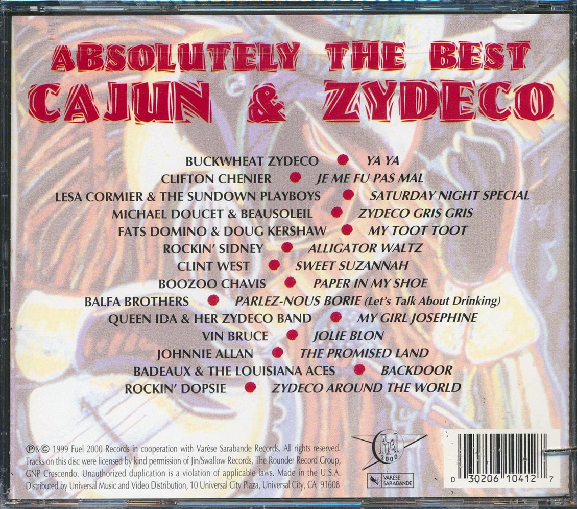 Buckwheat Zydeco, Fats Domino, Clifton Chenier, Doug Kershaw, Balfa Brothers, Etc. - Absolutely The Best Of Cajun & Zydeco (marked/ltd stock)