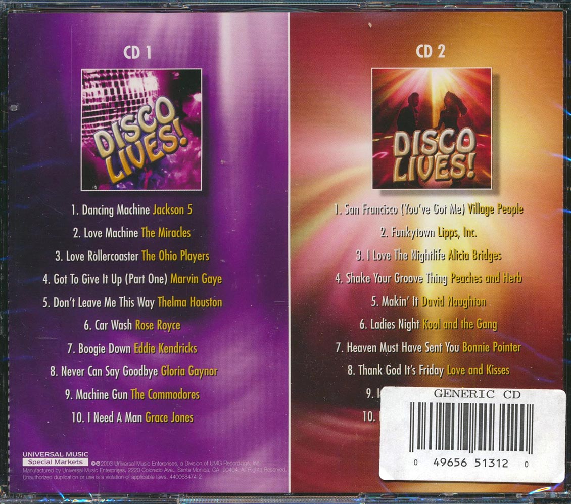Jackson 5, The Miracles, Rose Royce, Ohio Players, Lipps Inc, Kool & The Gang, Etc. - Disco Lives! (20 tracks) (2xCD)