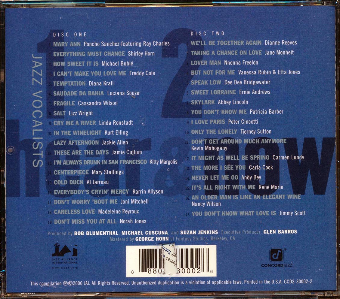 Al Jarreau, Linda Ronstadt, Nancy Wilson, Etta Jones, Etc. - Jazz Vocalists Hear & Now (marked/ltd stock)