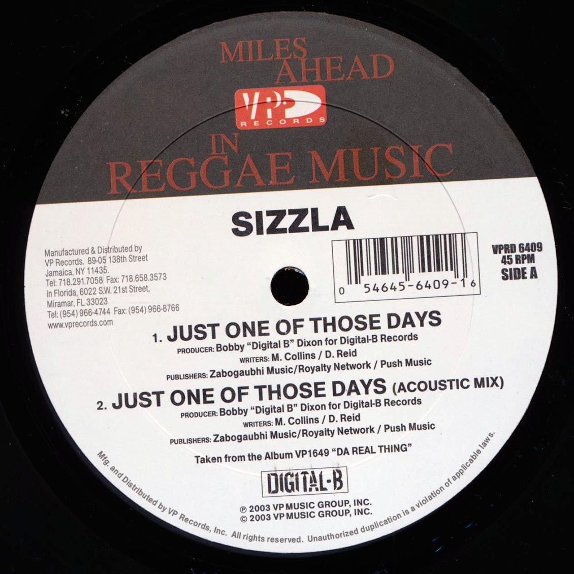 Sizzla - Just One Of Those Days; Acoustic Mix / Solid As A Rock (rhythm: "Queen Majesty")