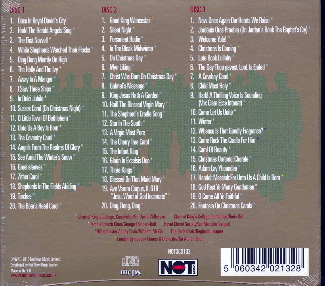 Various - The Greatest Christman Carols, Featuring The Choir Of King's College Cambridge (60 tracks) (3xCD) (deluxe 3-fold digipak)
