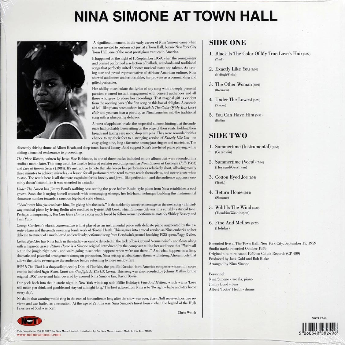 Nina Simone - At Town Hall (180g) (blue vinyl)