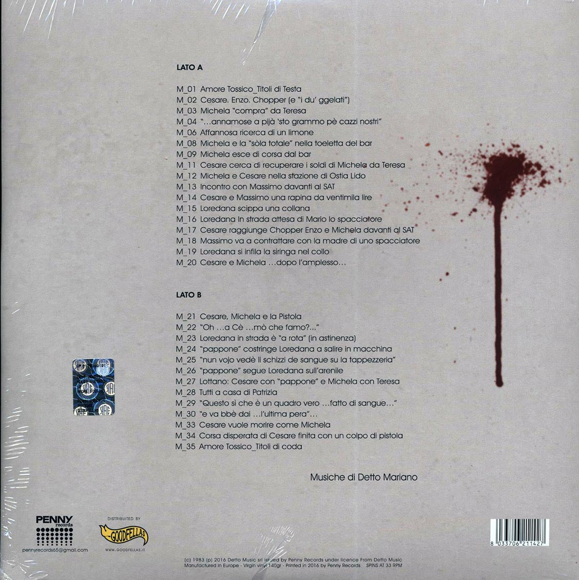 Amore Tossico - Colonna Sonora Originale: Musica Di Detto Mariano (red vinyl)