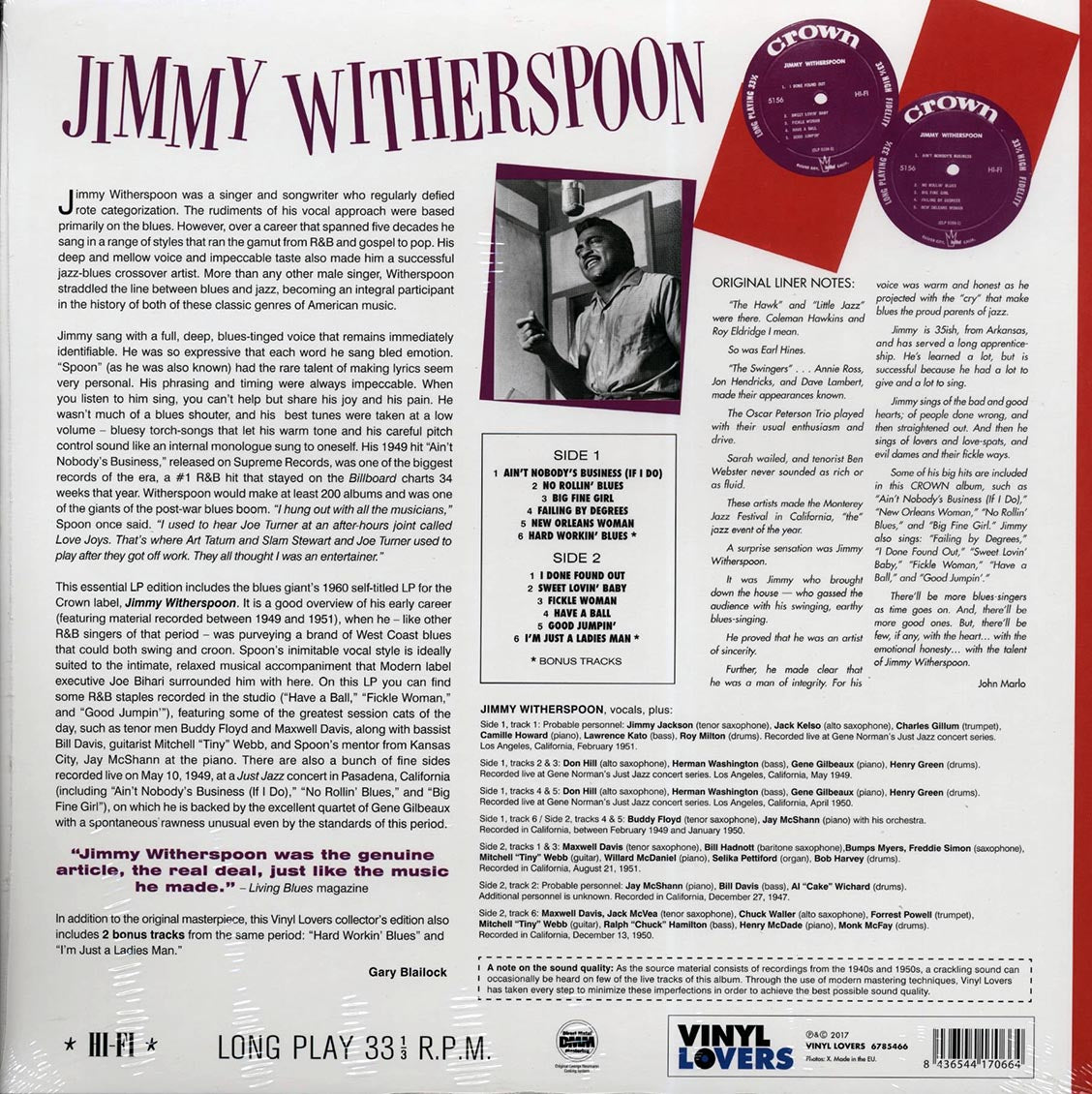 Jimmy Witherspoon - Jimmy Witherspoon (+2 bonus tracks) (ltd. ed.) (180g)