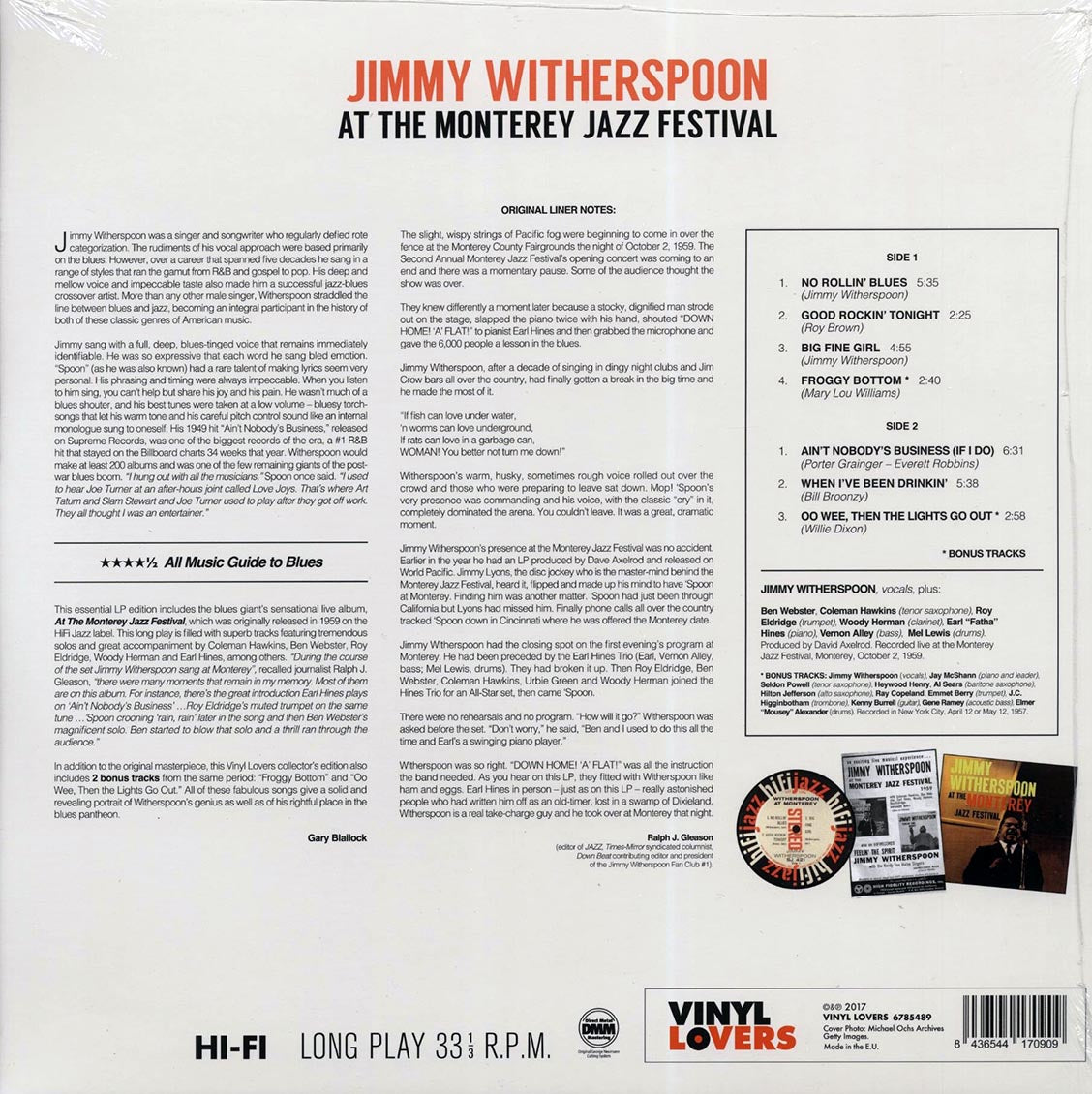 Jimmy Witherspoon - Live At The Monterey Jazz Festival (+2 bonus tracks) (ltd. ed.) (180g)