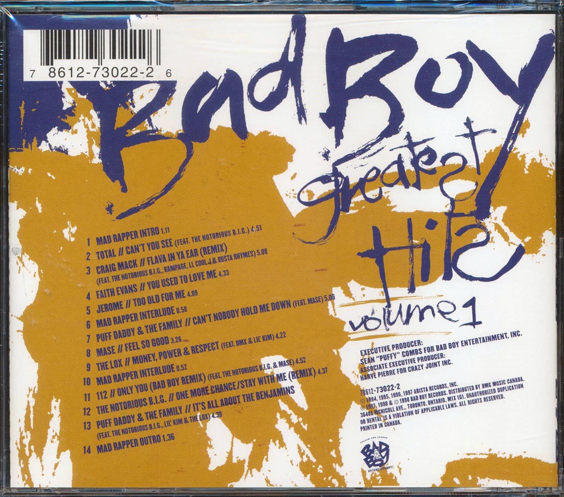 The Notorious BIG, Puff Daddy, Mad Rapper, Etc. - Bad Boy Greatest Hits Volume 1
