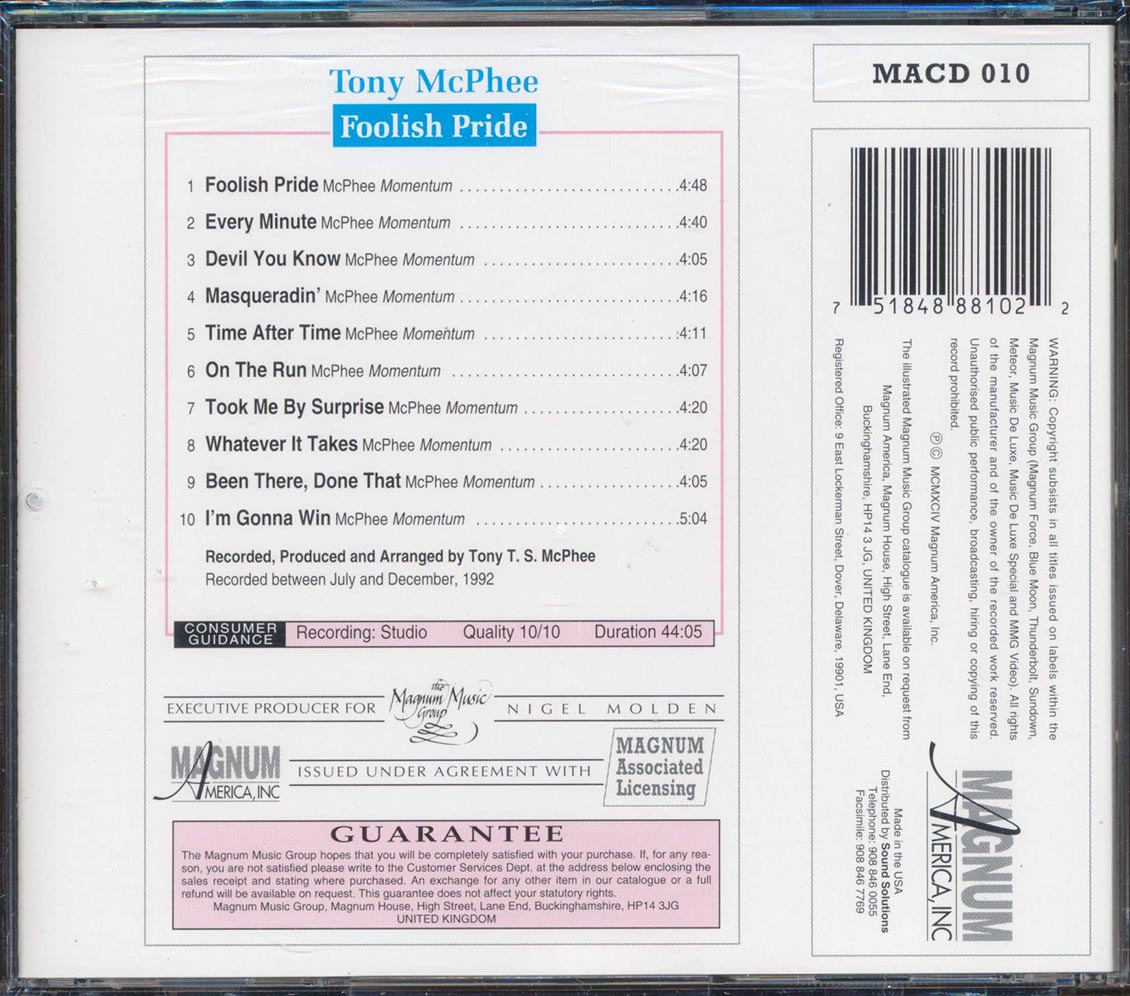 Tony McPhee - Foolish Pride