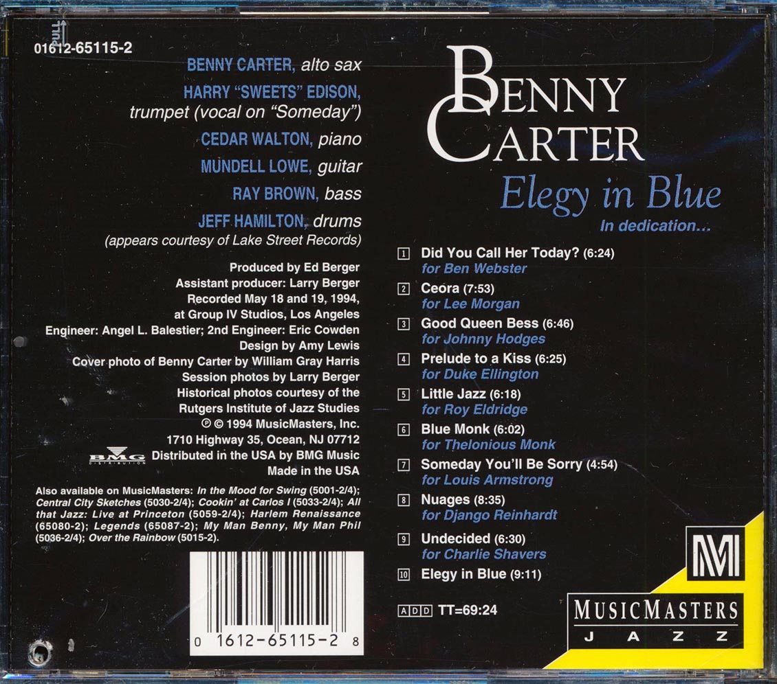 Benny Carter - Elegy In Blue (marked/ltd stock)