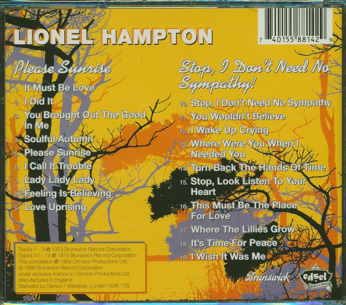 Lionel Hampton - Please Sunrise + Stop! I Don't Need No Sympathy! (2 albums on 1 CD)