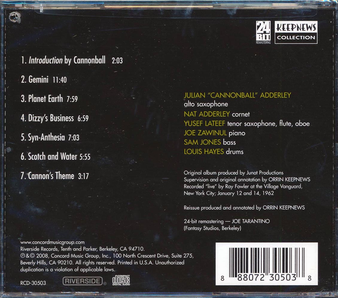 Cannonball Adderley Sextet - In New York (remastered) (24-bit mastering)