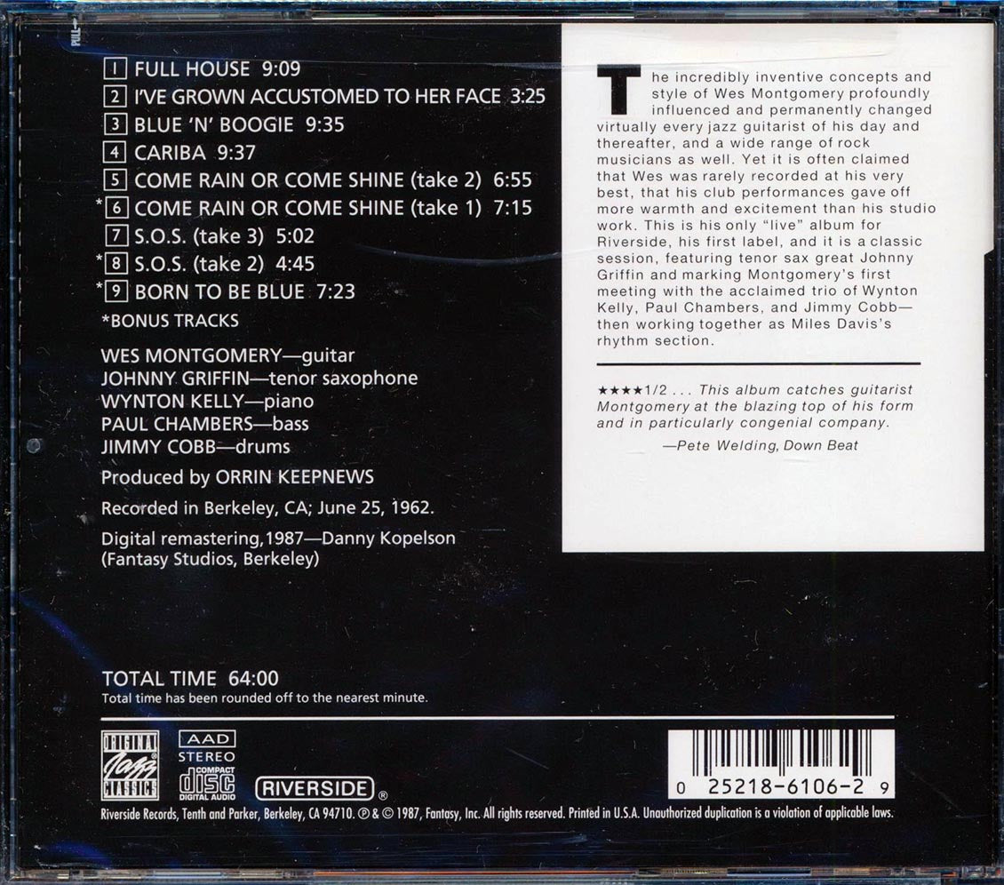 Wes Montgomery - Full House: Recorded Live At Tsubo, Berkeley, California