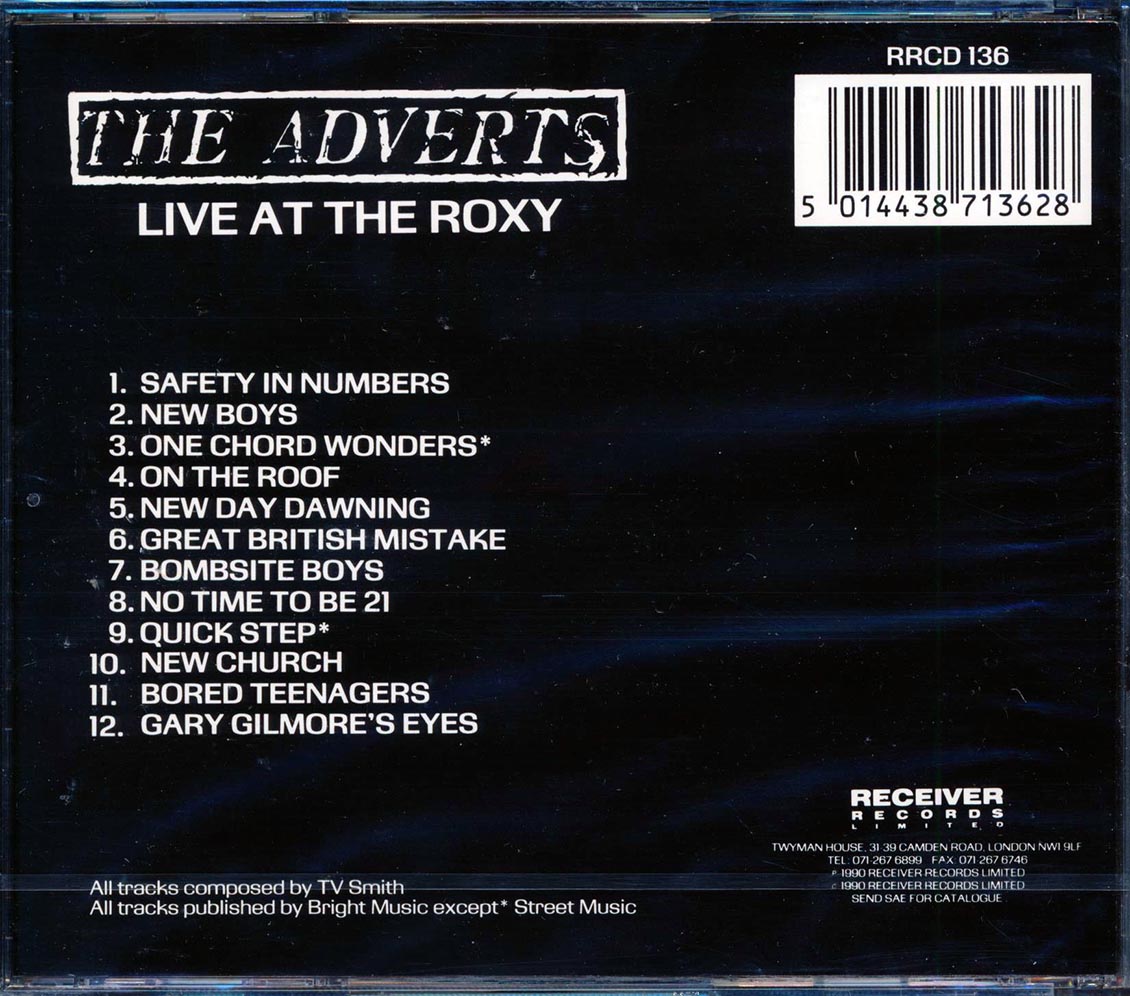 The Adverts - Live At The Roxy Club