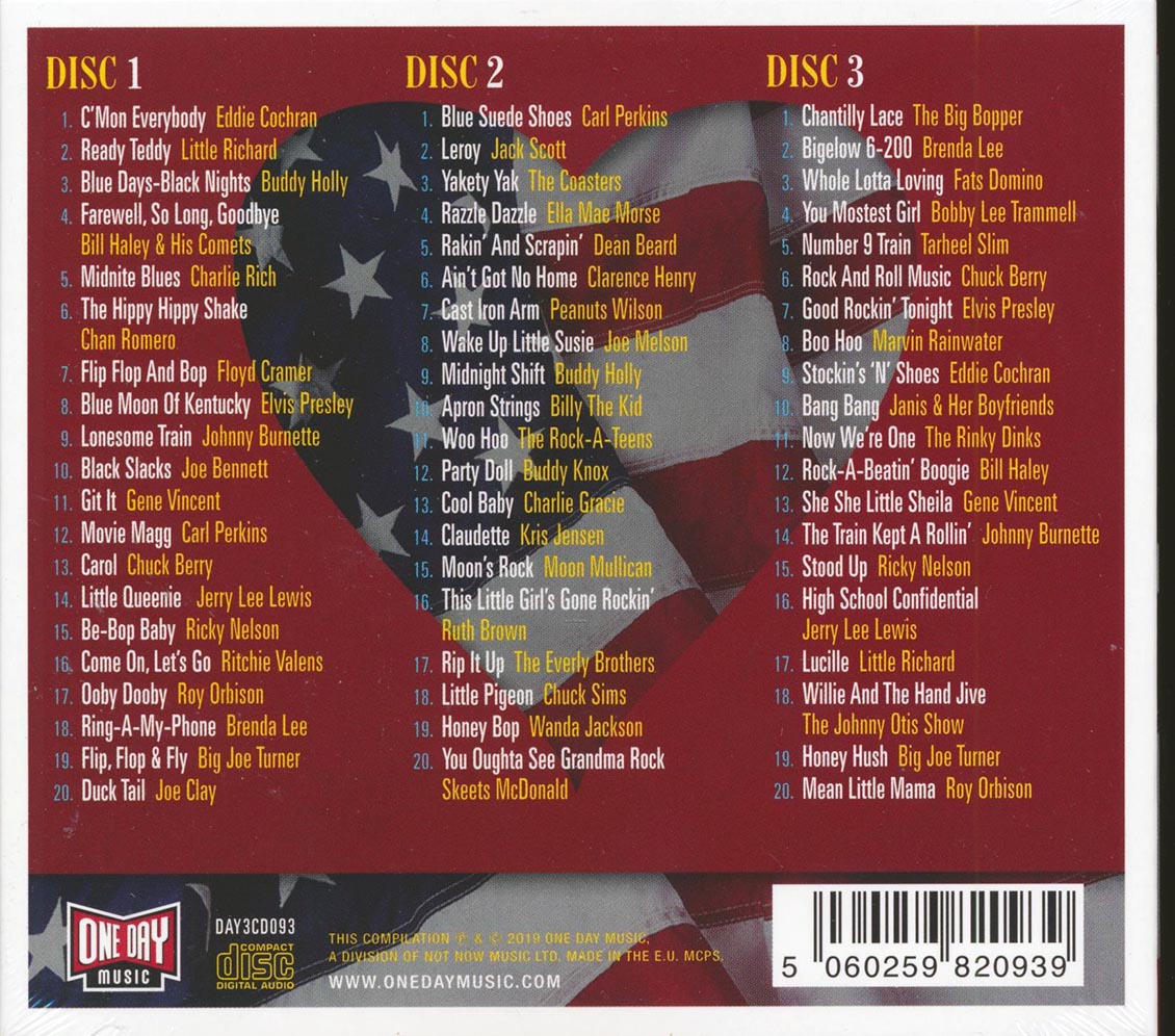 Roy Orbison, Chuck Berry, The Big Dipper, Charlie Rich, Etc. - American Heartbeat: Rock 'N' Roll (60 tracks) (3xCD) (deluxe 3-fold digipak)