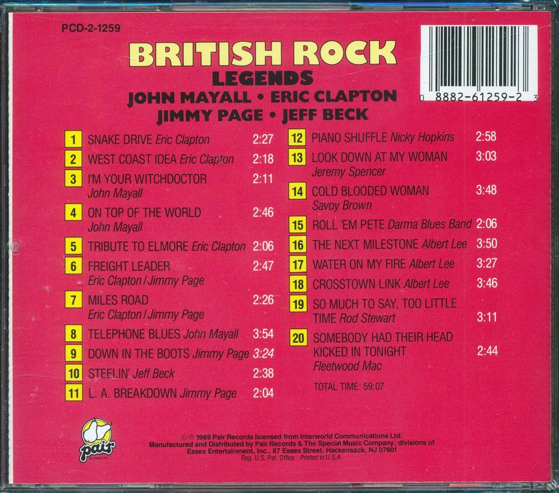 Jimmy Page, John Mayall, Eric Clapton, Jeff Beck, Etc. - British Rock Legends (20 tracks)