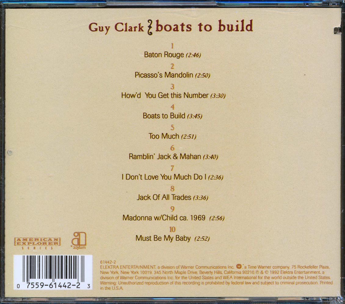 Guy Clark - Boats To Build (marked/ltd stock)
