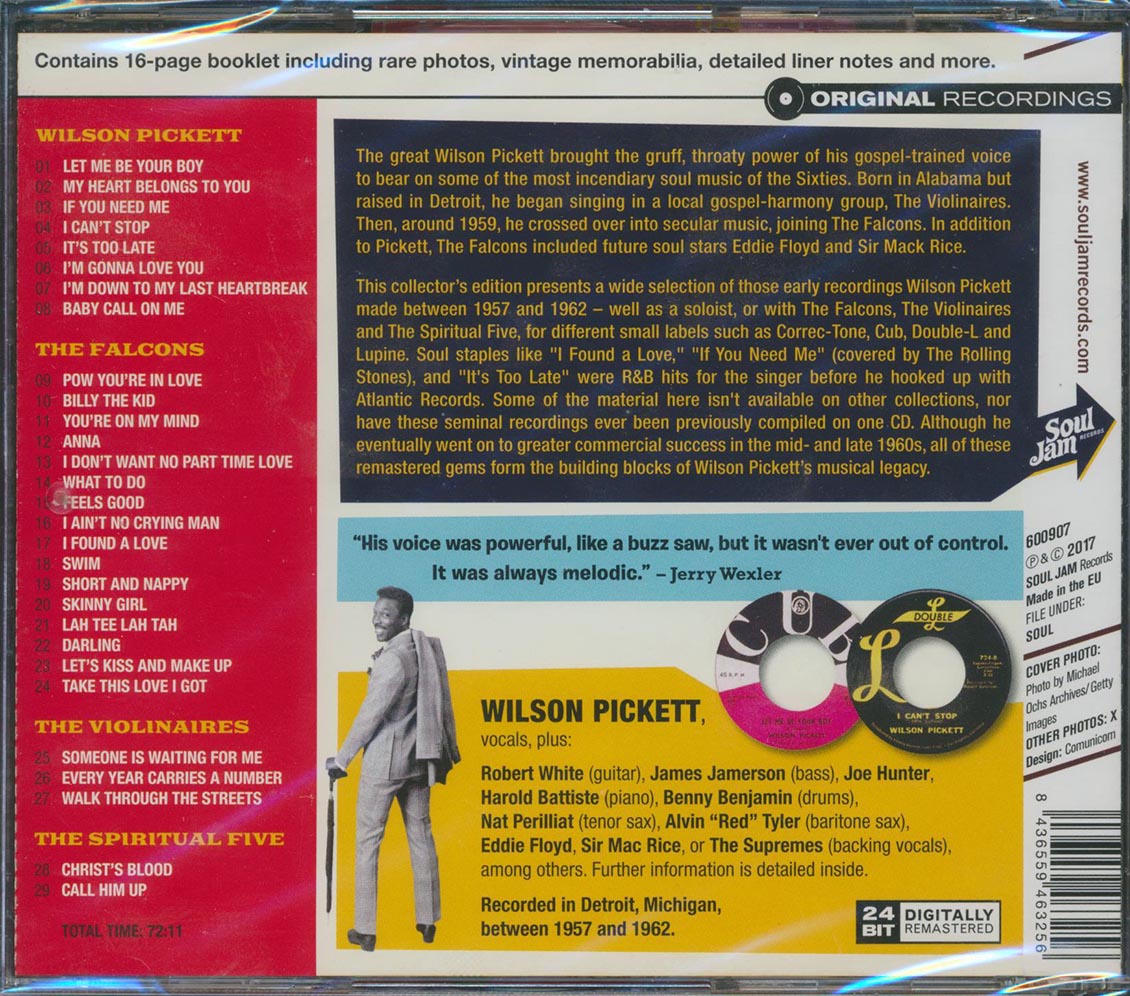 Wilson Pickett - Let Me Be Your Boy: The Early Years 1957-1962 (29 tracks) (incl. 16-page booklet) (remastered) (24-bit mastering)