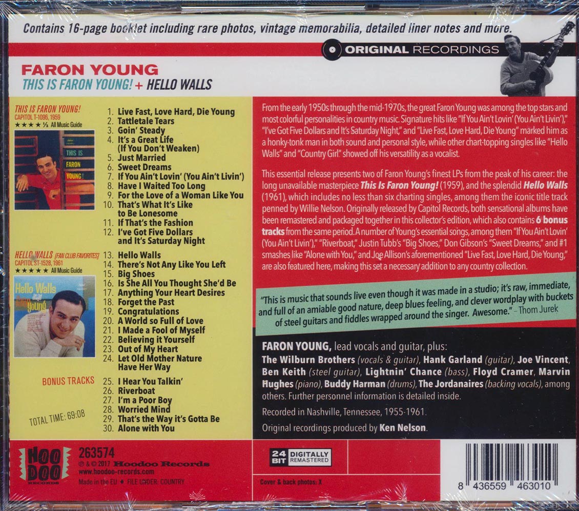 Faron Young - This Is Faron Young! + Hello Walls (2 albums on 1 CD) (30 tracks) (incl. 16-page booklet) (24-bit mastering) (remastered)