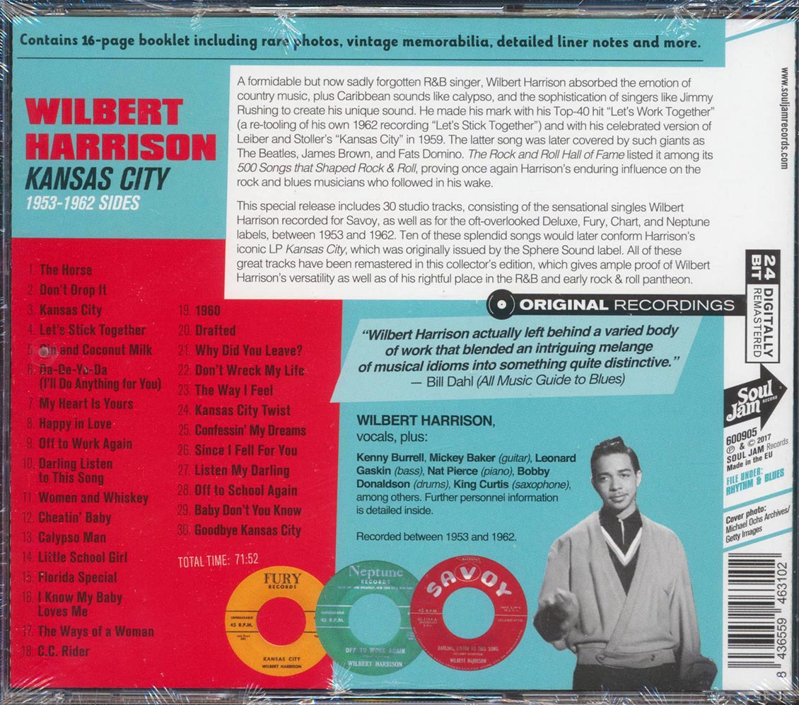 Wilbert Harrison - Kansas City: 1953-1962 Sides (30 tracks) (incl. 16-page booklet) (remastered) (24-bit mastering)